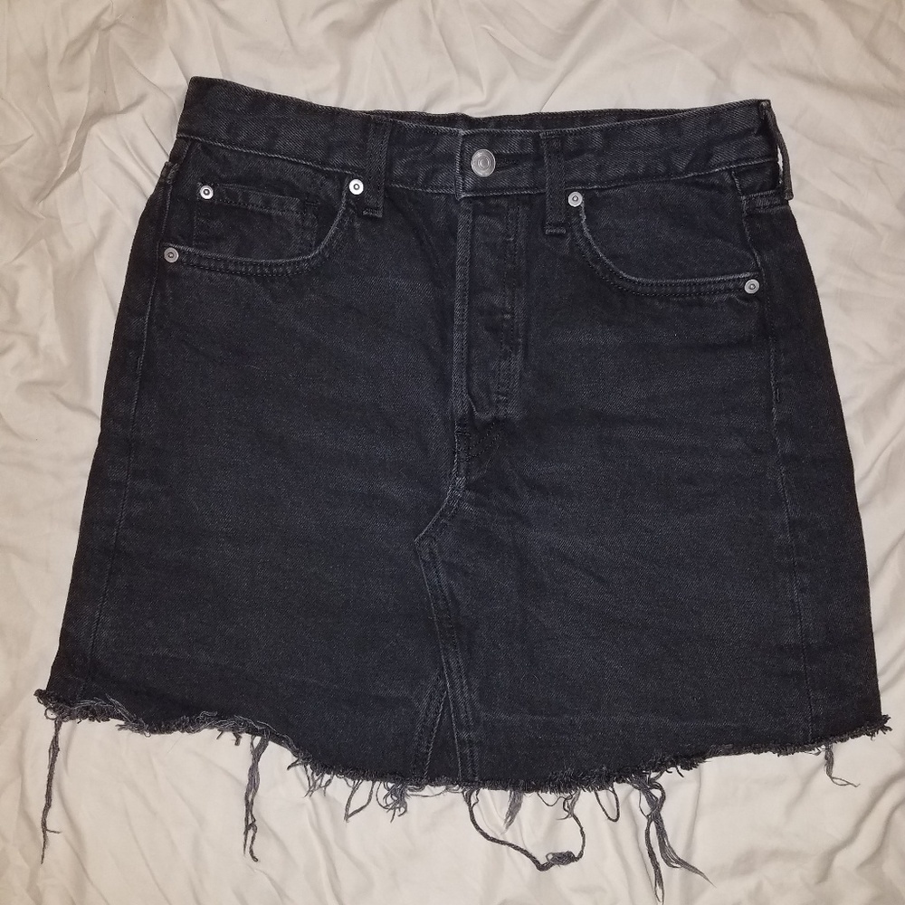 Short A line Jean skirt